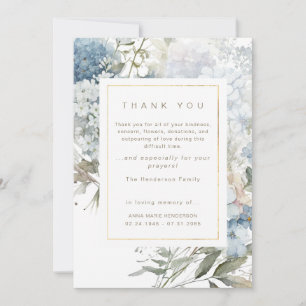 Merci funéraire Floral Bereaval bleu