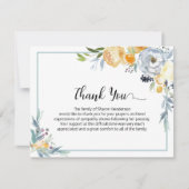 Merci funéraire floral bleu simple (Devant)