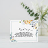 Merci funéraire floral bleu simple (Debout devant)