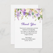 Merci funéraire floral pourpre (Devant / Derrière)