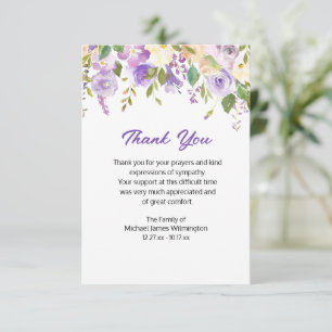 Merci funéraire floral pourpre