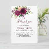 Merci Funéraire Floral Purple Carte Mémorial (Debout devant)