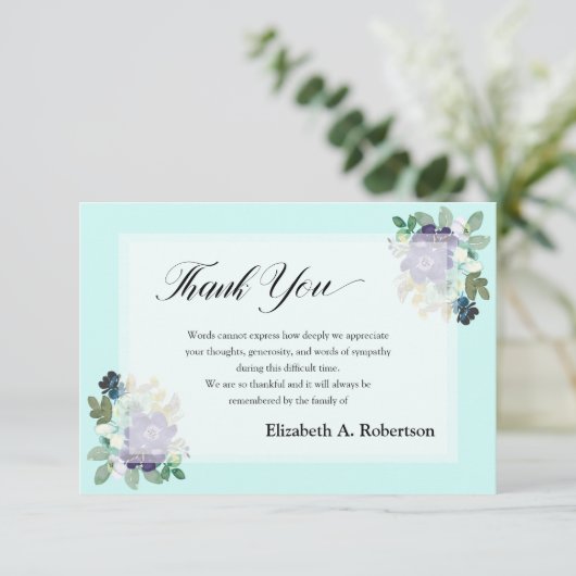 Merci funéraire Floral violet (Debout devant)