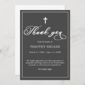 Merci Funéraire Gris foncé Sympathie Carte Grief (Devant / Derrière)