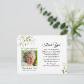 Merci funéraire Lilies Photo Carte blanche (Debout devant)