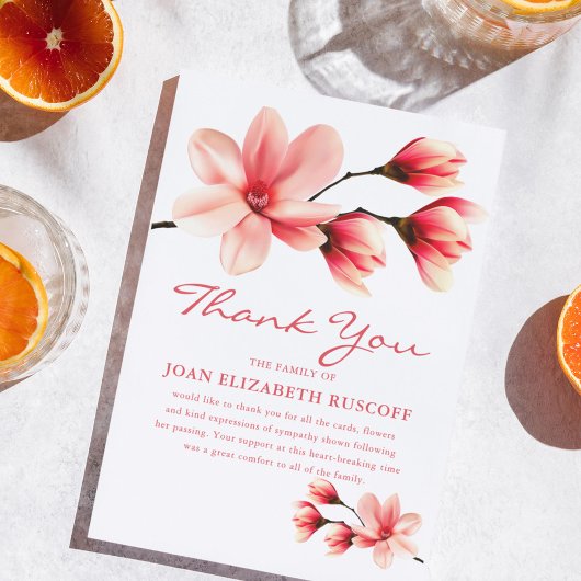 Merci funéraire | Mémorial rose Magnolia