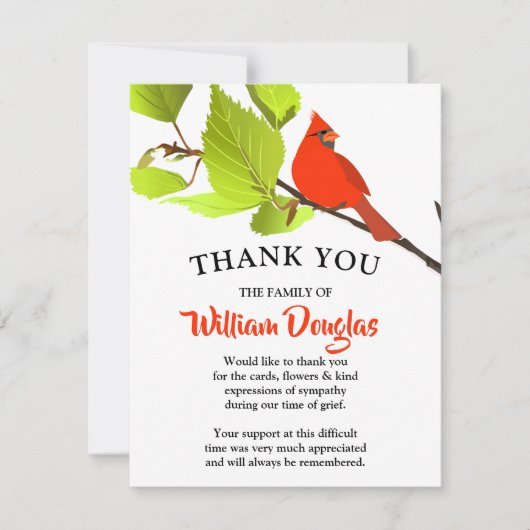 Merci funéraire moderne du cardinal rouge (Devant)
