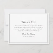 Merci funéraire noir et blanc simple (Devant)