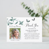 Merci funéraire Papillon Photo Botanique Vert (Debout devant)