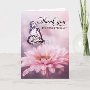 Merci Funéraire Papillon rose Photo