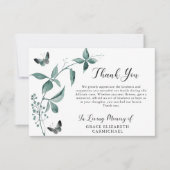 Merci funéraire papillon vert botanique (Devant)