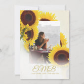 Merci funéraire photo tournesol rustique (Dos)