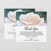 Merci funéraire Rose blanche Carré - Mots (Devant / Derrière)