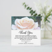 Merci funéraire Rose blanche Carré - Mots (Debout devant)