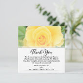 Merci funéraire Rose jaune Carré - Mots (Debout devant)