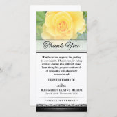 Merci Funéraire Rose jaune Mots ne peuvent pas Exp (Devant / Derrière)