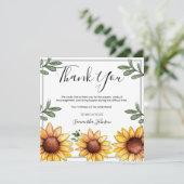 Merci funéraire Rustique Tournesols Une photo (Debout devant)