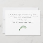 Merci funéraire simple de feuillage tropical (Dos)