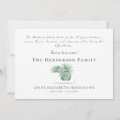 Merci funéraire simple de feuillage tropical (Dos)