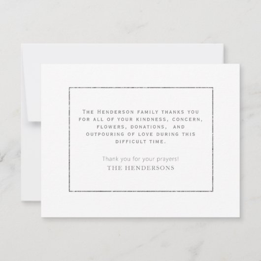 Merci funéraire simple des bois (Dos)