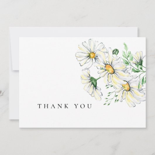 Merci funéraire simple des marguerites d'aquarelle (Devant)