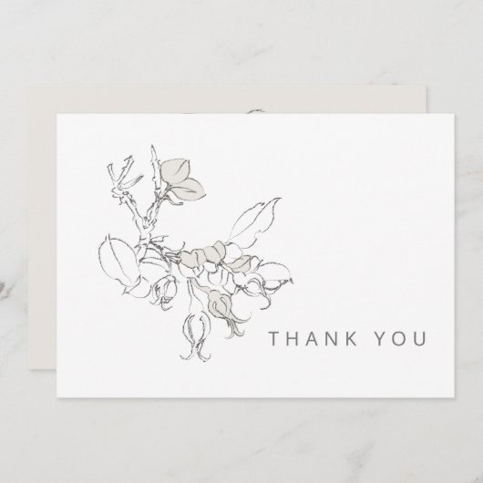 Merci funéraire simple et botanique à main (Devant / Derrière)