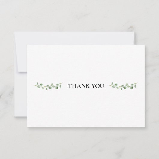 Merci funéraire simple photo et verdure (Devant)