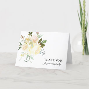 Merci funéraire Sympathie Aquarelle d'ivoire Flora