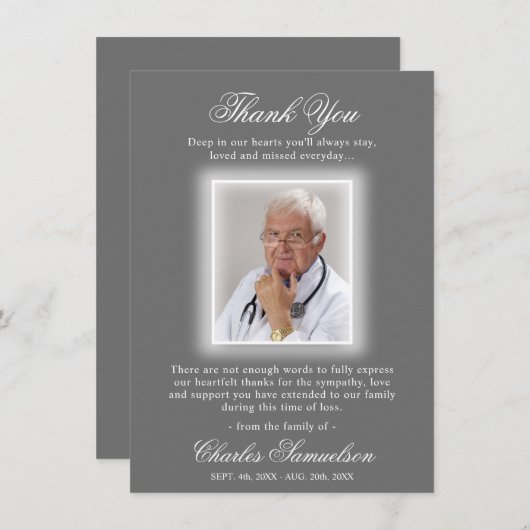 Merci Funéraire Sympathy GRAY | PHOTO (Devant / Derrière)