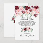 MERCI funéraire Sympathy Watercolor Floral (Devant / Derrière)