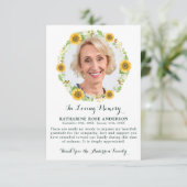 Merci funéraire tournesol Carte photo (Debout devant)