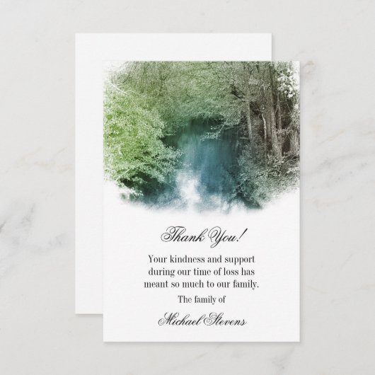 Merci Funeral Card - Country Stream (Devant / Derrière)