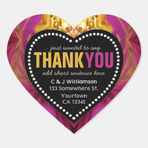 Merci funky Abstrait Black+White Coeur Sticker