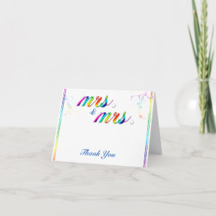 Merci gai floral de mariage d'arc-en-ciel élégant