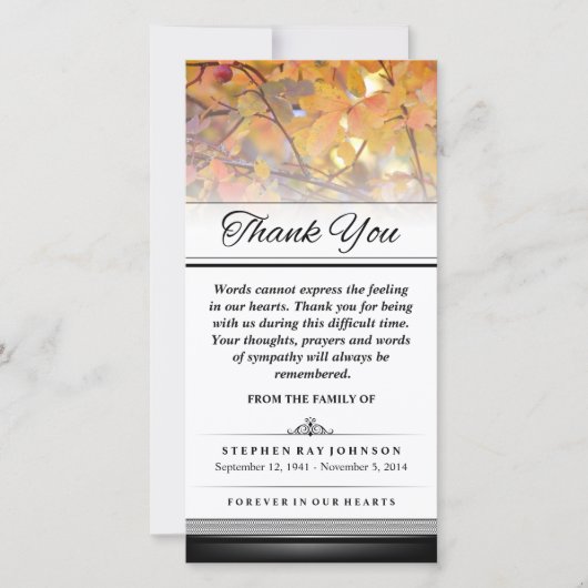 Merci Gold Automne laisse les mots ne peuvent pas (Devant)