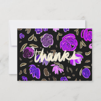 Merci Gold et Rose Embossed Carte de remerciements