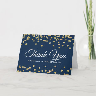 Merci Gold Faux Parties scintillant Confetti Navy