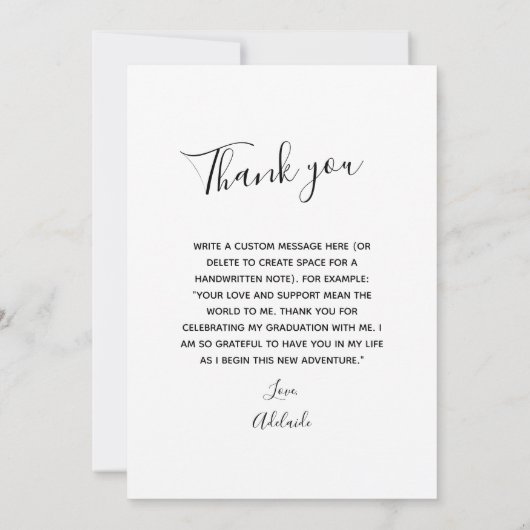 Merci Gold Script Graduation avec photo (Dos)