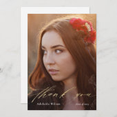 Merci Gold Script Graduation avec photo (Devant / Derrière)