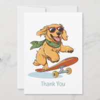 Merci Golden Retriever Chien Skateboard
