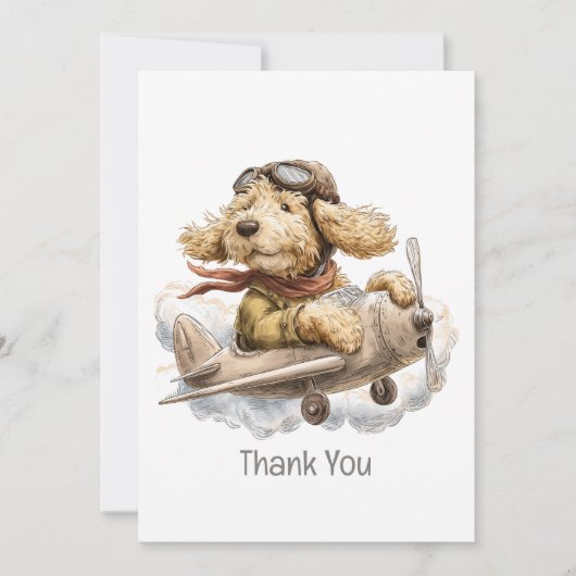 Merci Goldendoodle Chien Pilote Avion (Devant)