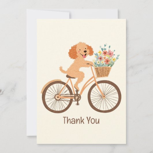 Merci Goldendoodle Chien Vélo Fleurs de printemps (Devant)