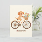 Merci Goldendoodle Chien Vélo Fleurs de printemps (Debout devant)