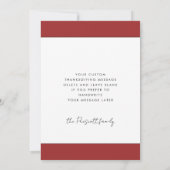 Merci gracieux béni carte photo de Thanksgiving (Dos)