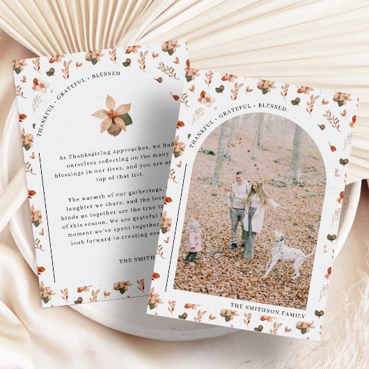 Merci gracieux béni Carte photo de Thanksgiving