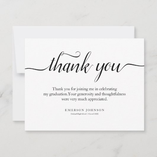 Merci Graduation Merci Note Card (Devant)