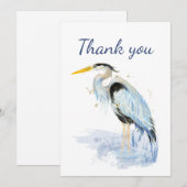 Merci Grand Héron bleu Oiseau Nature Art (Devant / Derrière)