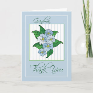 Merci grand-mère avec fleurs bleues illustration