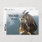 Merci Grande chouette à cornes Carte postale (Devant / Derrière)