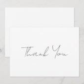 Merci Gris Classique Chic Blanc Écriture Manuscrit (Devant / Derrière)